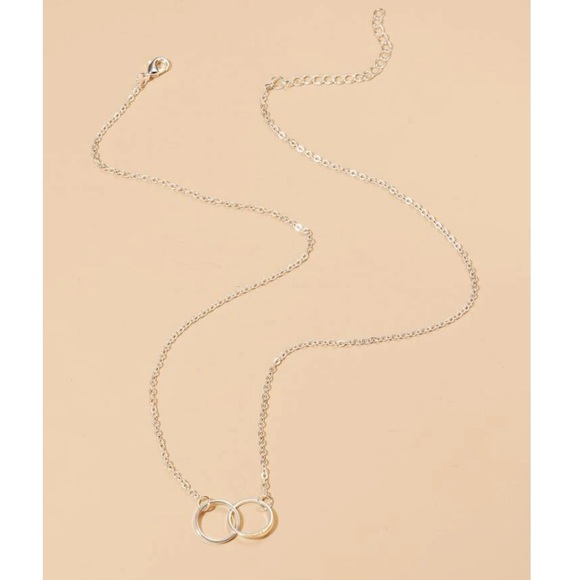 💥3/$28 New Minimalist Interlocked Infinity Circle Pendant Necklace Dainty - Picture 6 of 14